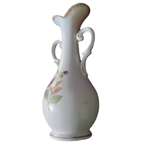 Meissen Porcelain Vase w/ 2 Blue Crossed Arrows Hand Painted. Gold Trim - Picture 3 of 16